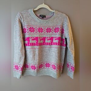POL M Sweater with Reindeer And Snowflakes